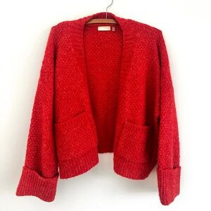 Pilcro orange-red cardigan sweater